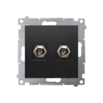 Simon 54 WMDA-050xxx-049 Gniazdo antenowe typu "F" podwójne (moduł). Do instalacji indywidualnych; czarny