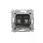 Simon 54 WMDA-050xxx-049 Gniazdo antenowe typu "F" podwójne (moduł). Do instalacji indywidualnych; czarny