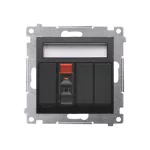 Simon 54 WMDG-01000x-049 Gniazdo głośnikowe 1-krotne z polem opisowym (moduł). Przekrój przewodów dla wejścia i wyjścia 2,5 mm2; czarny