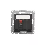 Simon 54 WMDG-01000x-049 Gniazdo głośnikowe 1-krotne z polem opisowym (moduł). Przekrój przewodów dla wejścia i wyjścia 2,5 mm2; czarny