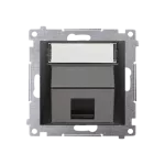 Simon 54 WMDK-P1x2xx-049 Pokrywa gniazd teleinformatycznych na Keystone skośna pojedyncza z polem opisowym (moduł). Montaż na łapki i wkręty; czarny