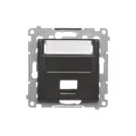 Simon 54 WMDK-P1x2xx-049 Pokrywa gniazd teleinformatycznych na Keystone skośna pojedyncza z polem opisowym (moduł). Montaż na łapki i wkręty; czarny