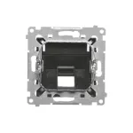 Simon 54 WMDK-P1x2xx-049 Pokrywa gniazd teleinformatycznych na Keystone skośna pojedyncza z polem opisowym (moduł). Montaż na łapki i wkręty; czarny