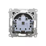 Simon 54 WMDW-03111x-049 Gniazdo Schuko z przesłonami (moduł) 16A, 250V~, zaciski śrubowe; czarny