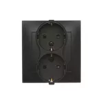 Simon 54 WMDW-12211N-049 Gniazdo Schuko z przesłonami podwójne 16A, 250V~, zaciski śrubowe; czarny