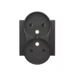 Simon 54 WMDW-P0131x-049 Pokrywa gniazda podwójnego z przesłonami do ramek PREMIUM; czarny