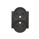 Simon 54 WMDW-P0131N-049 Pokrywa gniazda podwójnego z przesłonami do ramek NATURE; czarny