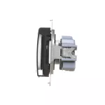 Simon 54 WMDW-53121x-049 Gniazdo wtyczkowe do wersji IP44 bez uszczelki (moduł) 16A, 250V~, zaciski śrubowe, klapka transparentna; czarny Wymagana uszczelka ramki