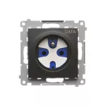 Simon 54 WMDW-01111x-049 Gniazdo DATA z kluczem uprawniającym (moduł) 16A, 250V~, zaciski śrubowe; czarny
