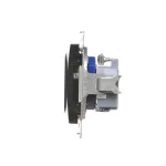 Simon 54 WMDW-01111x-049 Gniazdo DATA z kluczem uprawniającym (moduł) 16A, 250V~, zaciski śrubowe; czarny