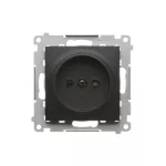 Simon 54 WMDW-00101x-049 Gniazdo wtyczkowe bez uziemienia z przesłonami (moduł) 16A, 250V~, zaciski śrubowe; czarny