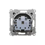 Simon 54 WMDW-00101x-049 Gniazdo wtyczkowe bez uziemienia z przesłonami (moduł) 16A, 250V~, zaciski śrubowe; czarny