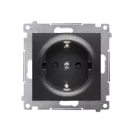 Simon 54 WMDW-0311Sx-049 Gniazdo Schuko z przesłonami (moduł) 16A, 250V~, szybkozłącza; czarny