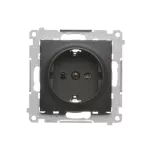 Simon 54 WMDW-0311Sx-049 Gniazdo Schuko z przesłonami (moduł) 16A, 250V~, szybkozłącza; czarny