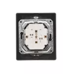 Simon 54 WMEW-12211N-049 Gniazdo podwójne Schuko podtynkowe z przesłonami torów prądowych wersja skandynawska 16A, 250V~, zaciski śrubowe; czarny