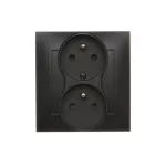 Simon 54 WMDW-00210Y-049 Gniazdo wtyczkowe z uziemieniem podwójne, z funkcją niezmienności faz, 16A, 250V~, zaciski śrubowe. Kompletne - nie do ramek; czarny