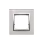 Simon 54 Nature WMDZ-0110xS-069 Ramka 1-krotna Nature-Szkło, SREBRNA PERŁA, IP20/IP44 (IP44-należy zastosować uszczelkę ramki DUN1)