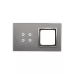 Simon 54 Touch WMDZ-01111S-071 Panel dotykowy S54 Touch, 2 moduły, 4 pola dotykowe + 1 otwór na osprzęt S54, srebrna mgła