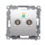 Simon 54 WMDE-012000-043 Gniazdo ekwipotencjalne podwójne (moduł); srebrny mat