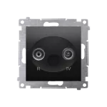 Simon 54 WMDA-02100x-049 Gniazdo antenowe R-TV przelotowe (moduł), tłumienie TV i R 10 dB; czarny