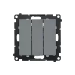 Simon 55 WMDL-031xx5-116 Przycisk potrójny z podświetleniem LED (moduł) 10 AX, 250 V~, szybkozłącza; Grafitowy mat