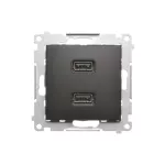 Simon 54 WMDZ-C2USBx-049 Ładowarka 2 x USB (moduł), 2.1 A, 5V DC, 230V; czarny