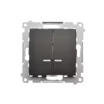 Simon 54 WMDL-551xxx-049 Łącznik świecznikowy z podświetleniem LED i do wersji IP44 (moduł) 10AX, 250V~, szybkozłącza; czarny Posiada wkładkę DU1W