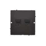 Simon Basic WMUK-0520F2-Y011 Gniazdo komputerowe RJ45 podwójne kategoria 5e (moduł). Montaż gniazda na wkręty do puszki; czarny