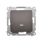 Simon 54 WMDL-011x2x-046 Łącznik jednobiegunowy z podświetleniem LED (moduł) 16AX, 250V~, zaciski śrubowe; brąz mat