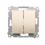 Simon 54 WMDL-0702xx-044 Łącznik krzyżowy podwójny (moduł) 10AX, 250V~, szybkozłącza; złoty mat