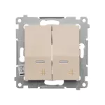 Simon 54 WMDL-0712xx-041 Łącznik krzyżowy podwójny z podświetleniem (moduł) 10AX, 250V~, szybkozłącza; kremowy