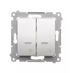 Simon 54 WMDL-0712xx-043 Łącznik krzyżowy podwójny z podświetleniem (moduł) 10AX, 250V~, szybkozłącza; srebrny mat