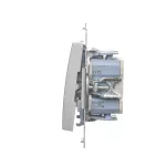 Simon 54 WMDL-0712xx-043 Łącznik krzyżowy podwójny z podświetleniem (moduł) 10AX, 250V~, szybkozłącza; srebrny mat