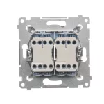 Simon 54 WMDL-0712xx-043 Łącznik krzyżowy podwójny z podświetleniem (moduł) 10AX, 250V~, szybkozłącza; srebrny mat