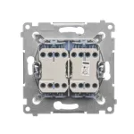 Simon 54 WMDL-0712xx-044 Łącznik krzyżowy podwójny z podświetleniem (moduł) 10AX, 250V~, szybkozłącza; złoty mat