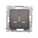 Simon 54 WMDL-0712xx-046 Łącznik krzyżowy podwójny z podświetleniem (moduł) 10AX, 250V~, szybkozłącza; brąz mat