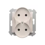 Simon 54 Nature WMDW-0020NM-011 Gniazdo wtyczkowe bez uziemienia z przesłonami podwójne do ramek NATURE (moduł) 16A, 250V~, zaciski śrubowe; biały