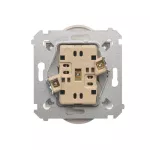 Simon 54 Nature WMDW-0020NM-011 Gniazdo wtyczkowe bez uziemienia z przesłonami podwójne do ramek NATURE (moduł) 16A, 250V~, zaciski śrubowe; biały