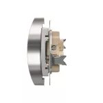 Simon 54 Nature WMDW-0020NM-043 Gniazdo wtyczkowe bez uziemienia z przesłonami podwójne do ramek NATURE (moduł) 16A, 250V~, zaciski śrubowe; srebrny mat