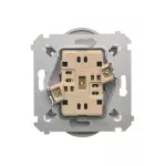 Simon 54 Nature WMDW-0020NM-043 Gniazdo wtyczkowe bez uziemienia z przesłonami podwójne do ramek NATURE (moduł) 16A, 250V~, zaciski śrubowe; srebrny mat