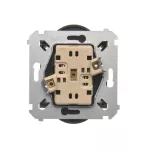 Simon 54 Nature WMDW-0020NM-046 Gniazdo wtyczkowe bez uziemienia z przesłonami podwójne do ramek NATURE (moduł) 16A, 250V~, zaciski śrubowe; brąz mat