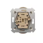 Simon 54 Nature WMDW-0021NM-041 Gniazdo wtyczkowe z uziemieniem z przesłonami podwójne do ramek NATURE (moduł) 16A, 250V~, zaciski śrubowe; kremowy