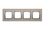 Simon 54 Nature WMDZ-0140xS-079 Ramka 4-krotna Nature-Metal, SATYNOWY BLASK, IP20/IP44 (IP44-należy zastosować zestaw uszczelek DUN4)