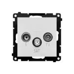 Simon 55 WMDA-021006-114 Gniazdo antenowe R-TV-SAT przelotowe 7 dB (moduł). 1x Wejście: 5 MHz÷2,4 GHz; Jasnoszary mat