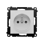 Simon 55 WMDW-0011S2-143 Gniazdo wtyczkowe pojedyncze z uziemieniem i przesłonami (moduł) 16 A, 250 V~, szybkozłącza; Aluminium mat