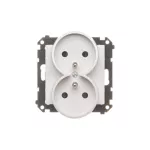 Simon 55 WMDW-00210N-114 Gniazdo wtyczkowe podwójne z uziemieniem z przesłonami (moduł) 16 A, 250 V~, szybkozłącza; Jasnoszary mat
