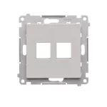 Simon 55 WMDA-P91xx3-114 Pokrywa gniazd teleinformatycznych na Keystone płaska podwójna (moduł); Jasnoszary mat