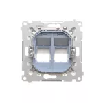 Simon 55 WMDA-P97xx7-111 Pokrywa gniazd teleinformatycznych na Keystone skośna podwójna z polem opisowym (moduł); Biały mat