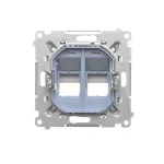 Simon 55 WMDA-P97xx7-114 Pokrywa gniazd teleinformatycznych na Keystone skośna podwójna z polem opisowym (moduł); Jasnoszary mat