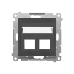 Simon 55 WMDA-P97xx7-116 Pokrywa gniazd teleinformatycznych na Keystone skośna podwójna z polem opisowym (moduł); Grafitowy mat